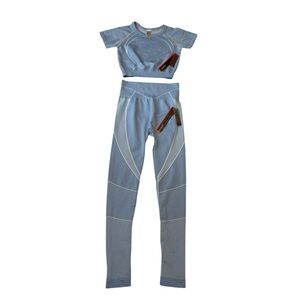 New Mix Blue and White Leggings Set